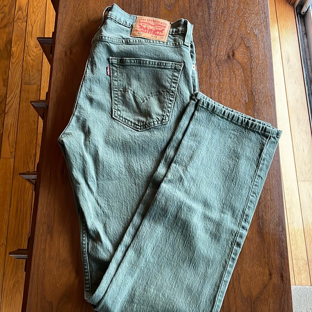 Men’s Levi 511 Jeans Green 34x34